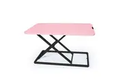 Fortia Desk Riser 74cm Wide Adjustable Sit to Stand for Dual Monitor, Keyboard, Laptop, Pink