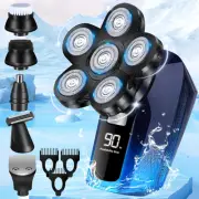Head Shaver for Bald Men,6 in 1 Bald Head Shavers for Men Cordless, Electric ...