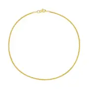 14k Real Yellow Gold Wheat Chain Anklet Lobster Lock Ankle Bracelet 1.1mm 10"