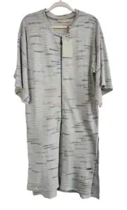 Emilio Pucci Zip Front Grey Tunic-Cardigan Sweater
