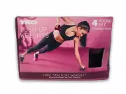 TKO Maroon Push Up Dumbbells Weights 4 Pound Set (Two 2 LB Weights) Training