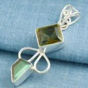 Handcrafted CITRINE LABRADORITE PENDANT 925 Sterling Silver + FREE GIFT