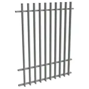 ProtectorAl 0350-1200W x 1500H Palladium Silver Aluminium Radiator Pool Fence Panel with mid rail
