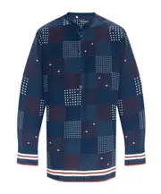 Dolce Gabbana Mandarin Collar Printed Shirt SHIRTS CM40,SHIRTS CM41 Blue
