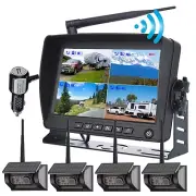 Wireless Solar Magnetic Reverse Backup Camera + 7" DVR Monitor for Truck Caravan