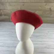 Nordstrom Rack Womens Beret Hat Classic Felted Wool Blend Red Chili One Size