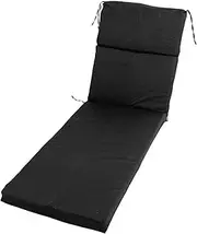 Chaise Lounge Cushions Outdoor 55x189x7.5cm, Waterproofing Lounge Chair Cushion, Patio Chair Cushions for Indoor Outdoor Furniture with Polyester Thick PP Cotton (Black)