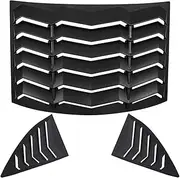 Rear and Side Window Louver Compatible for Chevrolet Chevy Camaro LS LT SS 2010-2015 Matte Black Windshield Scoop Louvers Sun Shade Cover