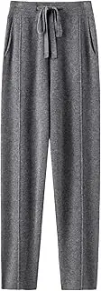 [Generic] Cashmere Sweatpants Women High Waisted Drawstring Pants Casual Knitted Harem Pants