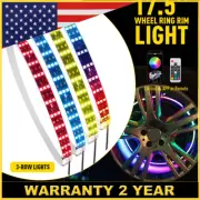 LED 4PCS 17.5" Ring Wheel IP68 Lights Changing RGB+Music APP Bluetooth Control