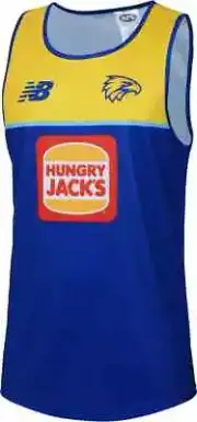 West Coast Eagles 2025 AFL Mens Training Singlet Sizes S-6XL BNWT