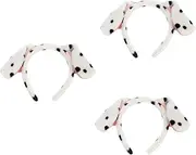 [WHAMVOX] 3 Pcs Puppy Headband Ears Headband and Costume Dog Dalmatian Headband Puppy Costume Headbands Bear Ears Headband Head Scarf Headband Dalmatian Ears Bandana Headband Fabric White