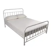 Akira Queen Metal Bed - White