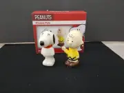 NEW Peanuts Classic Pals Snoopy & Charlie Brown Ceramic Salt & Pepper Shaker Set