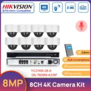 Hikvision 8CH Home Security CCTV System 8MP POE IR MIC Dome Camera Night Vision