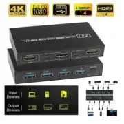2 Port 4K HDMI KVM Switch USB KVM Switcher Mouse Keyboard Connector Sharing Box