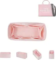 DGAZ Silk Purse Organizer Insert Fits Marc Jabos The Tote Bag，Silky Smooth Bag Organizer，Luxury Handbag & Tote Shaper(Tote bag Small,Pink)
