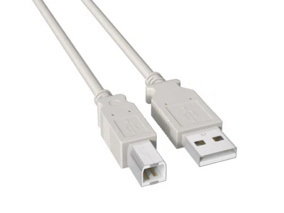 10ft USB 2.0 Type A Male to B Male Cable, 480Mbps, Double-Shielded, Ash White