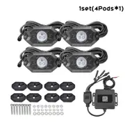 OZNALA 4 Pods RGB LED Rock Lights Wireless Bluetooth & Remote Underbody Chase ATV 4WD