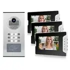 EU Plug 7in Video Intercom 3 Monitors Smart Doorphone System Night Vis- Hot