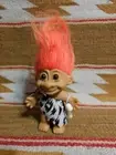 CAVEMAN with BONE FLINTSTONE 5" RUSS TROLL DOLL with ORANGE HAIR UNPLAYED WITH