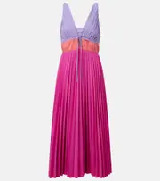 [Simkhai] Simkhai Stephanie pleated poplin midi dress UK 10 multicoloured