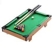 Tabletop Pool Table for Kids Billiards Table with Game Balls, Cues, Chalk, Brush and Triangle 32" (Green 52cm/20.5")