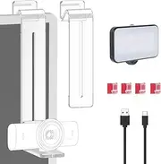 Acrylic Top Webcam Stand with Fill Light for Monitor, Laptop Screen, Middle Screen Webcam Mount, Compatible with Logitech MX Brio 4K, C920x, C922, C930, 1/4 Thread Screw Webcams (Clear)