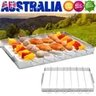 BBQ Skewer Rack Stainless Steel Barbecue Skewer Set Detachable Grill Holder