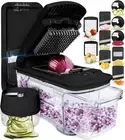 All-in-1 Vegetable Chopper Cutter Mandoline Slicer & Spiralizer - Food Onion ...