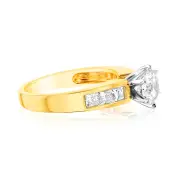 Luminesce Lab Grown 18ct Yellow Gold 1.5 Carat TW 1 Carat Centre Diamond Ring, P