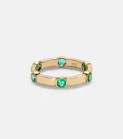 [Ileana Makri] Ileana Makri Stepping Stone 18kt yellow gold ring with emeralds L 1/2 gold
