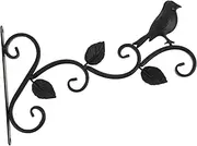 Outanaya Black Metal Plant Hook Wall Hanger Decorative Bird Feeder Hook for Garden Patio Yard Decor