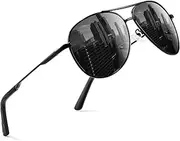[phikttu] Aviator Sunglasses for Men Polarized - Classic Oversized Shades Metal Mirror UV400 Protection Sport Sun Glasses