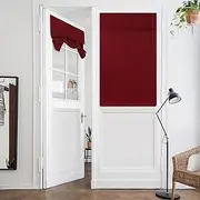 [HOMEIDEAS] Curtains for Door Window, Privacy French Door Set of 2, Blackout Shade for Glass Door, Thermal Insulated Tie Up Shades Window Covering, 26 X 40 Inch, Burgundy
