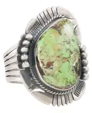 Navajo Native American Gaspeite Ring Size 10 by Kathy Yazzie SKU231041