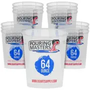 12 Pouring Masters 64 Ounce 2000ml Graduated Plastic Paint Mixing Cups, Measure