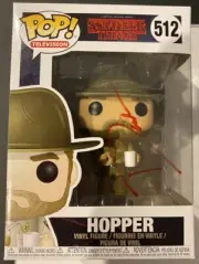 Stranger Things #512 Hopper Funko Pop! Vinyl Figure Signed by David Harbour