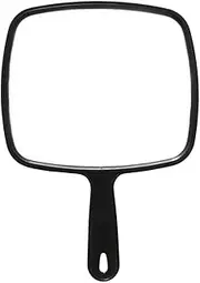 Healeved Ergonomic Salon Barbers Mirror Handle Large Hairdressers Makeup Mirror Black for Dentists