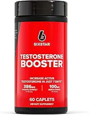 Six Star Testosterone Booster Supplement, Extreme Strength Testosterone, 60 Caplets