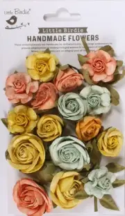 Little Birdie Foina Paper Flowers 20/Pkg-Pastel Palette FOINA-91570