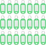 uxcell Plastic Key Tags with Split Ring Label Window Identifiers ID Keychain Tags, 4.7x2mm Fit for Name Luggage (50Pcs, Light Green)