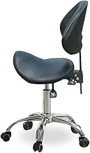 Saddle Chair,Saddle Stool with Pedal,Ergonomic Chair with Back Support,Adjustable Height,Loading Capacity 165ibs for Office Salon Shop