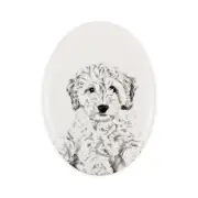 Cockapoo tombstone with a picture of a dog Art-Dog