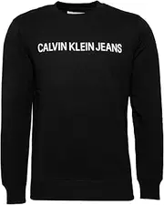 [Calvin Klein] Jeans Men's Institutional Crew Neck Sweat, Black, S