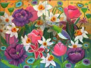 Hummingbird Tile Backsplash Debbie McCulley Art Ceramic Mural POV-DM026