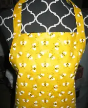 2 Pocket Handmade Full Length Adult Apron - BUMBLE BEES ON YELLOW