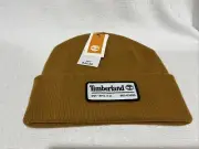 Timberland Cuffed Logo Patch Men's Beanie Hat OSFM NWT Brown