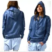 NWT- ONE Teaspoon Mr Jack Captain Hoodie Popover Henley Sweatshirt Sz:Sm Ret$250