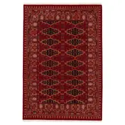 VIMPELGRÄS rug, low pile, red geometric/handmade, 170x240 cm